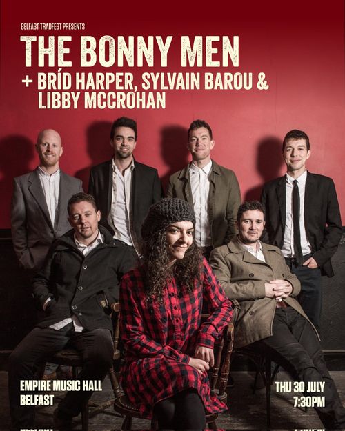 THE BONNY MEN Libby McCrohan, Sylvain Barou, Bríd Harper at Empire Music Hall on 30 July 2026 gig poster