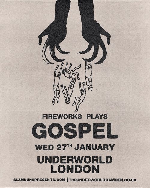 FIREWORKS PLAYS GOSPEL The Fireworks at UNDERWORLD on 27 January 2027 gig poster