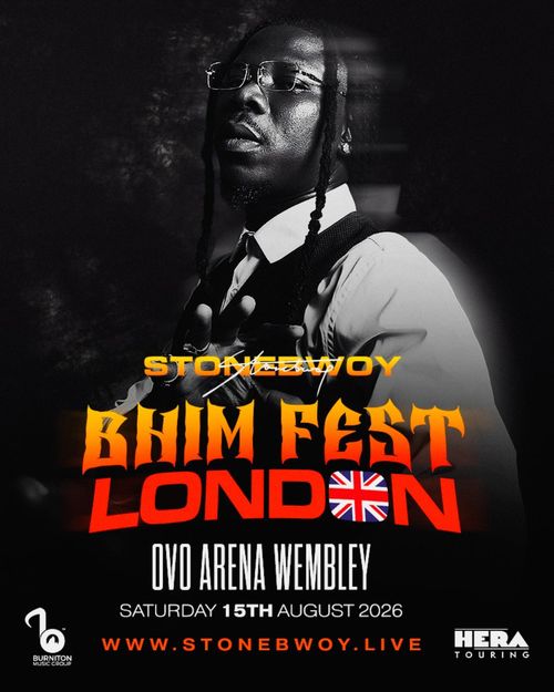 STONEBWOY BHIM FEST LONDON Stonebwoy at OVO ARENA WEMBLEY on 15 August 2026 gig poster