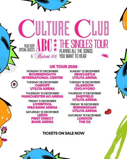Culture Club plus very special guests ABC & Haircut 100 - The Singles Tour ABC, Culture Club, Haircut One Hundred december 2026 tour poster