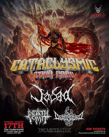 CATACLYSMIC TOUR 2026 Deadbeat, DECADENT, Incarcerated, JAILBAIT at The Underworld on 17 August 2026 gig poster