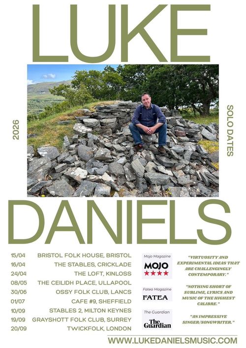 LUKE DANIELS april 2026 to september 2026 tour poster
