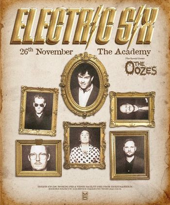 ELECTRIC SIX The Oozes at The Academy on 26 November 2026 gig poster