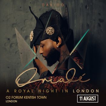 Davido - A Royal Night in London Davido at O2 Forum Kentish Town on 11 August 2026 gig poster