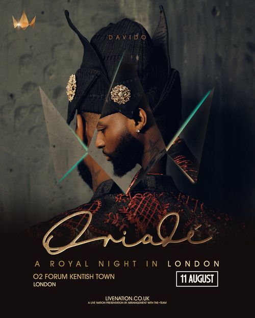 Davido - A Royal Night in London Davido at O2 Forum Kentish Town on 11 August 2026 gig poster