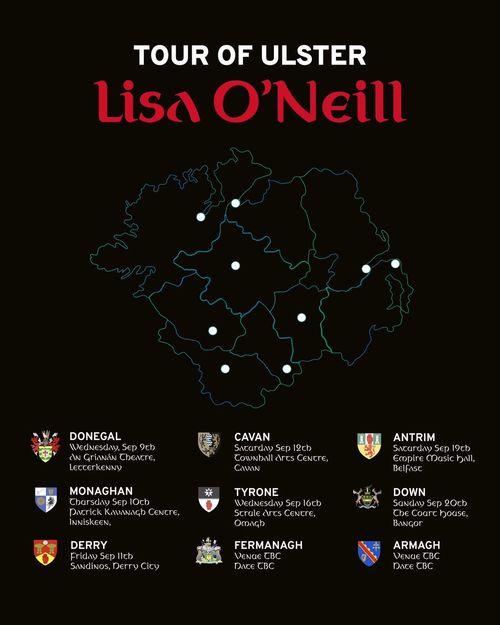Tour of Ulster Lisa O'Neill Lisa O’Neill september 2024 tour poster