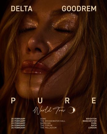 Delta Goodrem PURE World Tour Delta Goodrem february 2026 tour poster