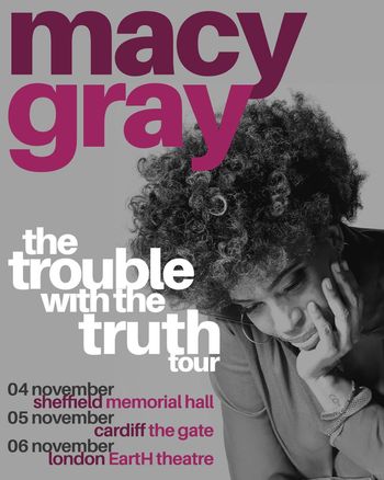 macy gray the trouble with the truth tour Macy Gray, macy gray at Memorial Hall on 4 November 2024 gig poster