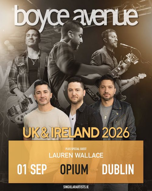 boyce avenue Lauren Wallace at OPIUM on 1 September 2026 gig poster