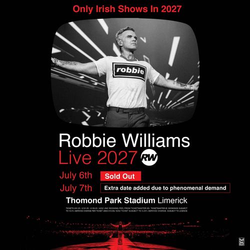 Robbie Williams Live 2027 Robbie Williams july 2027 tour poster
