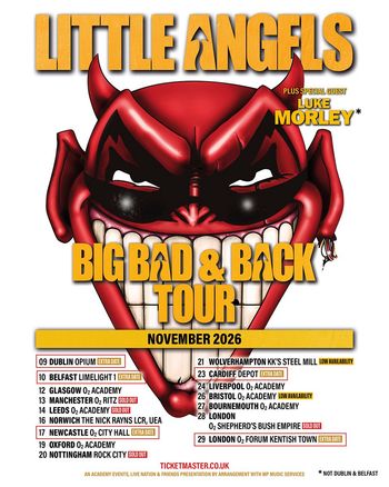 Little Angels Big Bad & Back Tour Luke Morley, Little Angels november 2026 tour poster