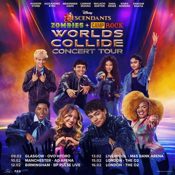 Descendants Zombies Camp Rock Worlds Collide Concert Tour at BP Pulse Live on 12 February 2026 gig poster