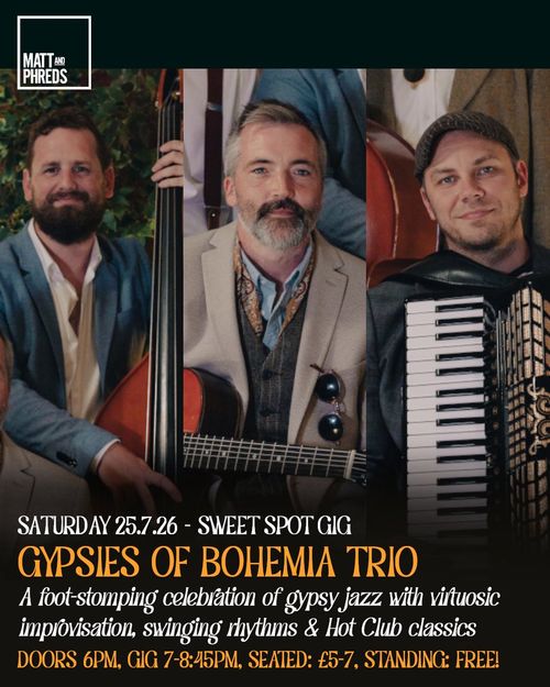 GYPSIES OF BOHEMIA TRIO at Sweet Spot on 25 July 2026 gig poster