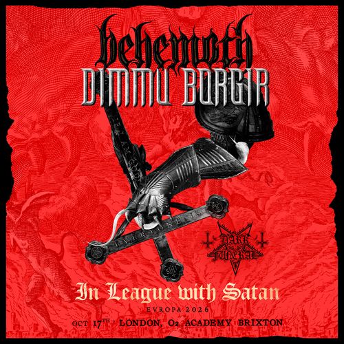 In League with Satan Behemoth, Dimmu Borgir at O2 Academy Brixton on 17 October 2026 gig poster