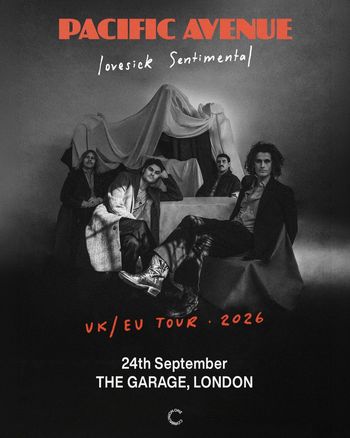 PACIFIC AVENUE lovesick Sentimental Pacific Avenue at THE GARAGE on 24 September 2026 gig poster