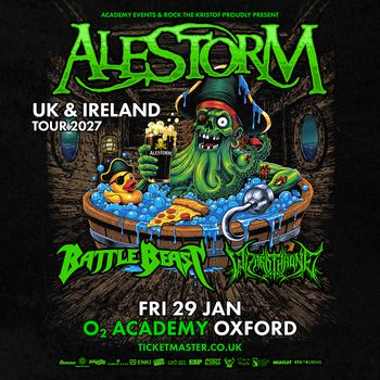 ALESTORM UK & IRELAND TOUR 2027 Infected Rain, Alestorm, Battle Beast at O2 ACADEMY on 29 January 2027 gig poster