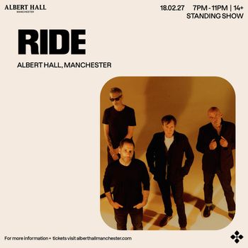 RIDE at Albert Hall on 18 February 2027 gig poster