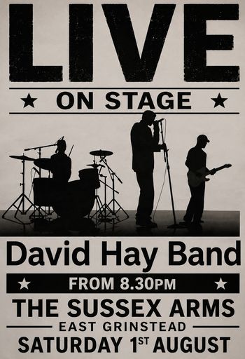 LIVE ON STAGE - David Hay Band DAVID HAY BAND at THE SUSSEX ARMS on 1 August 2026 gig poster