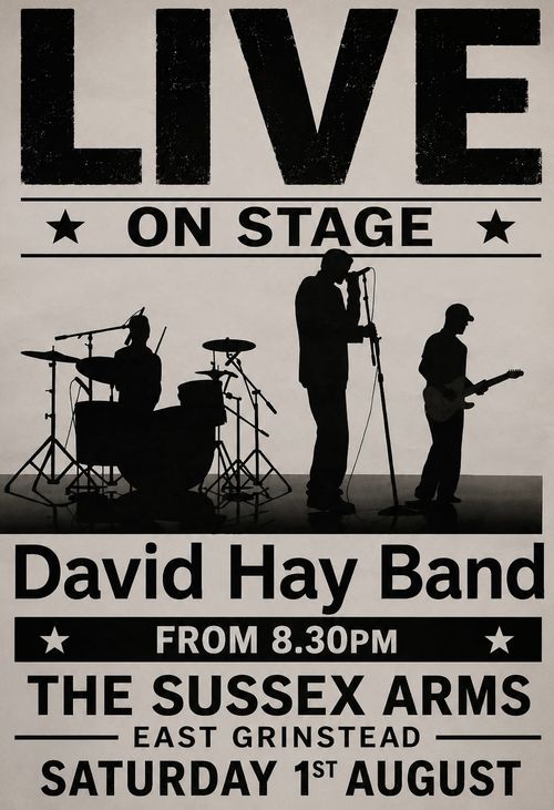 LIVE ON STAGE - David Hay Band DAVID HAY BAND at THE SUSSEX ARMS on 1 August 2026 gig poster