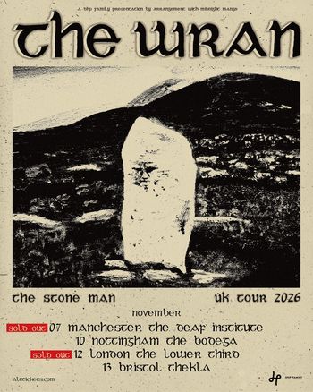 The Wran - The Stone Man UK Tour 2026 The Wran at The Lower Third on 12 November 2026 gig poster