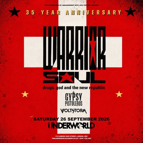 WARRIOR SOUL Gypsy Pistoleros, Voltstorm at The Underworld on 26 September 2026 gig poster