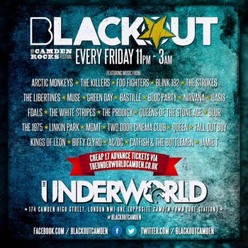 BLACKOUT by Camden Rocks Festival Various Artists at The Underworld on 29 July 2026 gig poster