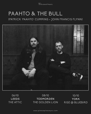 PAAHTO & THE BULL at The Golden Lion on 8 October 2026 gig poster