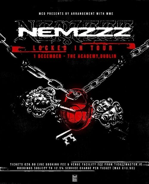 NEMZZZZ - LOCKED IN TOUR NEMZZZZ at The Academy on 1 December 2026 gig poster