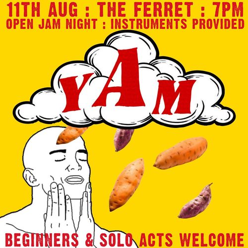 YAM at The Ferret on 11 August 2026 gig poster
