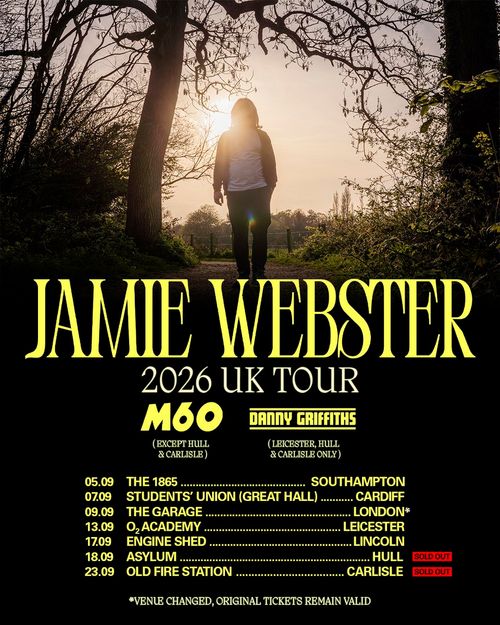 JAMIE WEBSTER 2026 UK TOUR Jamie Webster september 2026 tour poster