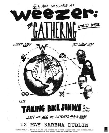 Weezer: The Gathering World Wide Weezer, Taking Back Sunday at 3Arena on 12 May 2026 gig poster