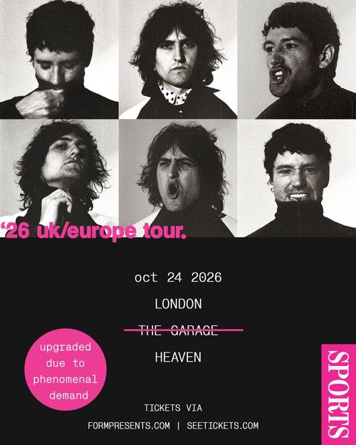 SPORTS - '26 UK/Europe Tour' Remember Sports at Heaven on 24 October 2026 gig poster