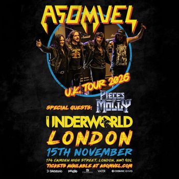 ASOMVEL U.K. TOUR 2026 Asomvel, Pieces of Molly at The Underworld on 15 November 2026 gig poster