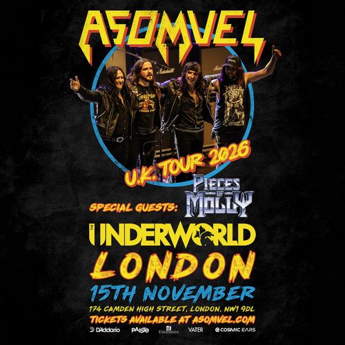 ASOMVEL U.K. TOUR 2026 Asomvel, Pieces of Molly at The Underworld on 15 November 2026 gig poster