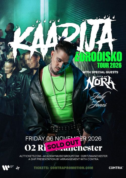 KAARJA - Eurodisko Tour 2026 KAARJA, July Jones, Little Sis Nora at O2 Ritz Manchester on 6 November 2026 gig poster