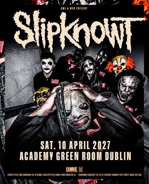Slipknot at Academy Green Room on 10 April 2027 gig poster