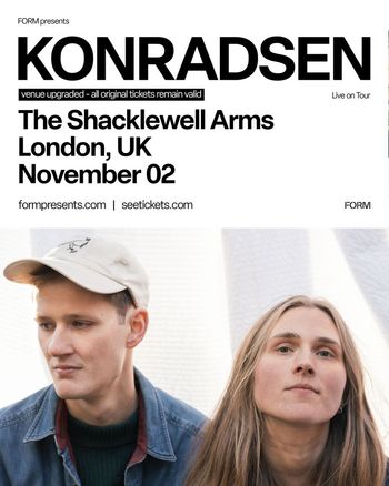 KONRADSN at The Shackleton Arms on 2 November 2026 gig poster
