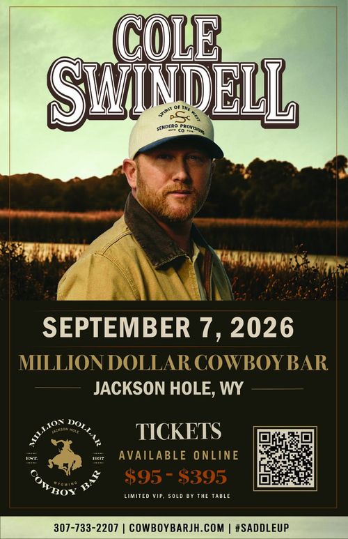 COLE SWINDELL at MILLION DOLLAR COWBOY BAR on 7 September 2026 gig poster