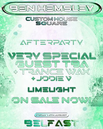 BEN HEMSLEY Jodie V, Trance Wax at Limelight on 14 August 2026 gig poster