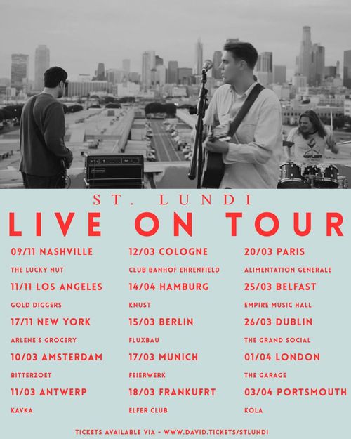 St. Lundi Live On Tour St. Lundi, St. Lundi november 2026 to april 2027 tour poster