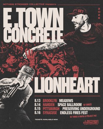 E.Town Concrete Lionheart E.Town Concrete, Lionheart at Space Ballroom on 14 August 2023 gig poster