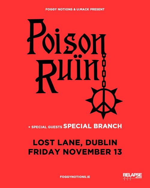Poison Ruin Special Branch at Lost Lane on 13 November 2026 gig poster