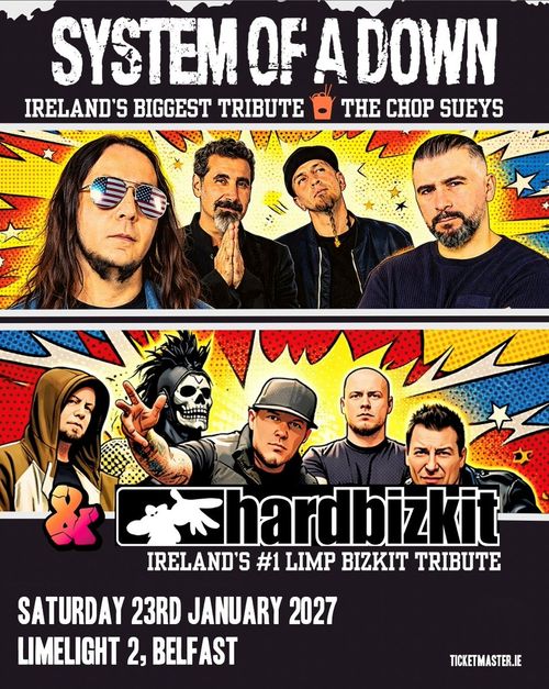 System of A Down & hardbizkit System of a Down, hardbizkit at Limelight 2 on 23 January 2027 gig poster