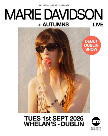 MARIE DAVIDSON + AUTUMNS LIVE Marie Davidson, Autumns at WHELAN’S on 1 September 2026 gig poster