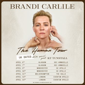 Brandi Carlile - The Human Tour Brandi Carlile, KT Tunstall april 2026 tour poster