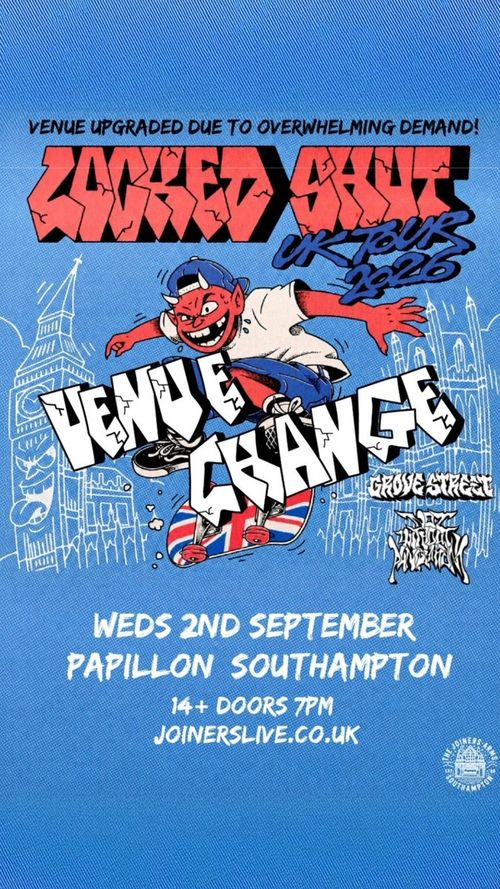 LOCKED SHUT UK TOUR 2020 LOCKED SHUT at Papillon on 2 September 2020 gig poster