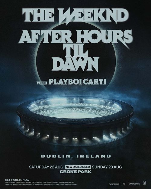 The Weeknd After Hours Til Dawn with Playboi Carti Playboi Carti, The Weeknd august 2025 tour poster