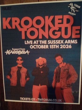 KROOKED TONGUE Karobela at The Sussex Arms on 15 October 2026 gig poster