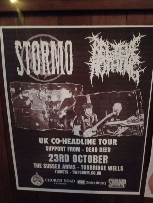 STORMO - UK CO-HEADLINE TOUR Dead Deer, BASTARD POPULING, Stormo, Believe Nothing at THE SUSSEX ARMS on 23 October 2026 gig poster