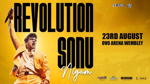 REVOLUTION SONU Nigam Sonu Nigam at OVO ARENA WEMBLEY on 23 August 2026 gig poster
